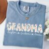 Personalized Grandma Shirt with Grandkids Names - Floral Mimi Gigi Tee 2