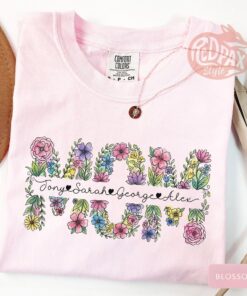 Personalized Mama Floral Shirt - Custom Kids Names Gift for Mom