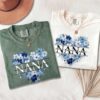 Personalized Nana Faux Patchwork Shirt - Blue Floral Grandma Tee 1 Personalized Nana Faux Patchwork Shirt - Blue Floral Grandma Tee 1