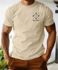Personalized men's t-shirt for dad with children's names and birth years as a Father's Day gift 1