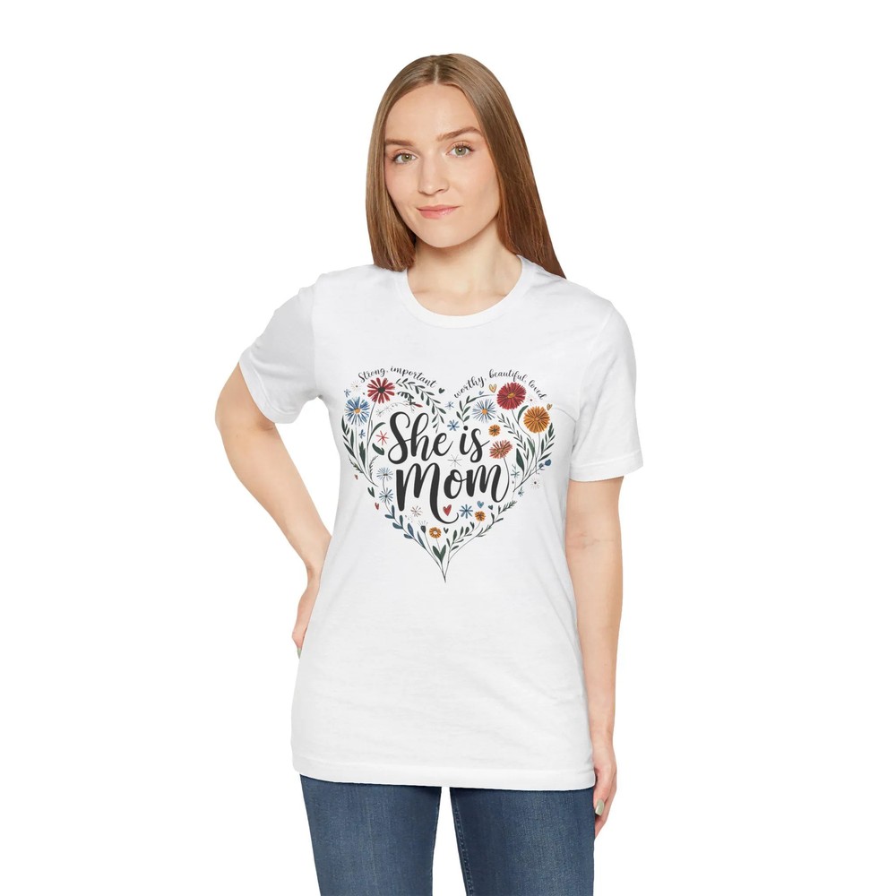She-Is-Mom-Heart-Floral-Design-Mothers-Day-Tee-Floral-Gift-She-Is-Mom-Heart-Floral-Design-Mothers-Day-Tee-Floral-Gift-2 She Is Mom Heart Floral Design - Mother's Day Tee - Floral Gift 1