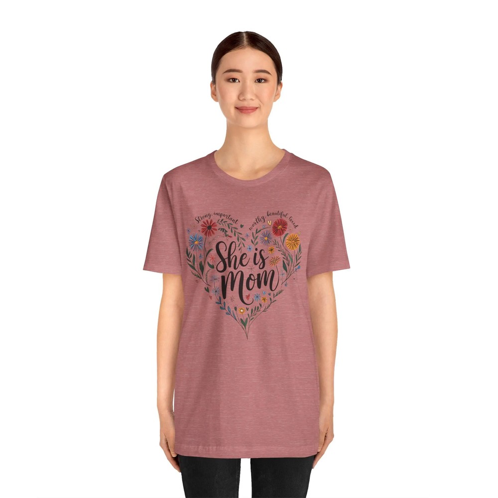 She-Is-Mom-Heart-Floral-Design-Mothers-Day-Tee-Floral-Gift-She-Is-Mom-Heart-Floral-Design-Mothers-Day-Tee-Floral-Gift-3 She Is Mom Heart Floral Design - Mother's Day Tee - Floral Gift 2