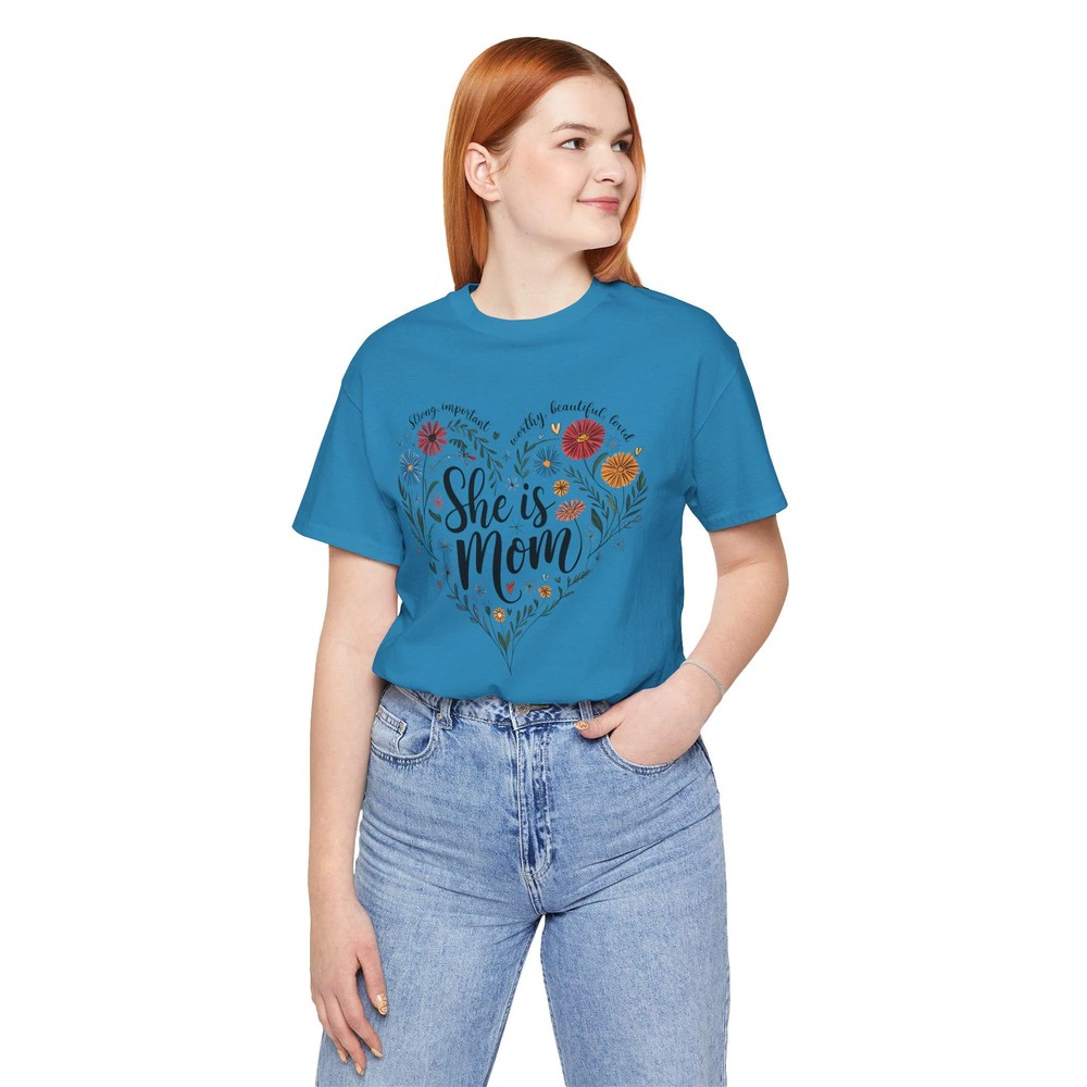 She-Is-Mom-Heart-Floral-Design-Mothers-Day-Tee-Floral-Gift-She-Is-Mom-Heart-Floral-Design-Mothers-Day-Tee-Floral-Gift-4 She Is Mom Heart Floral Design - Mother's Day Tee - Floral Gift 3