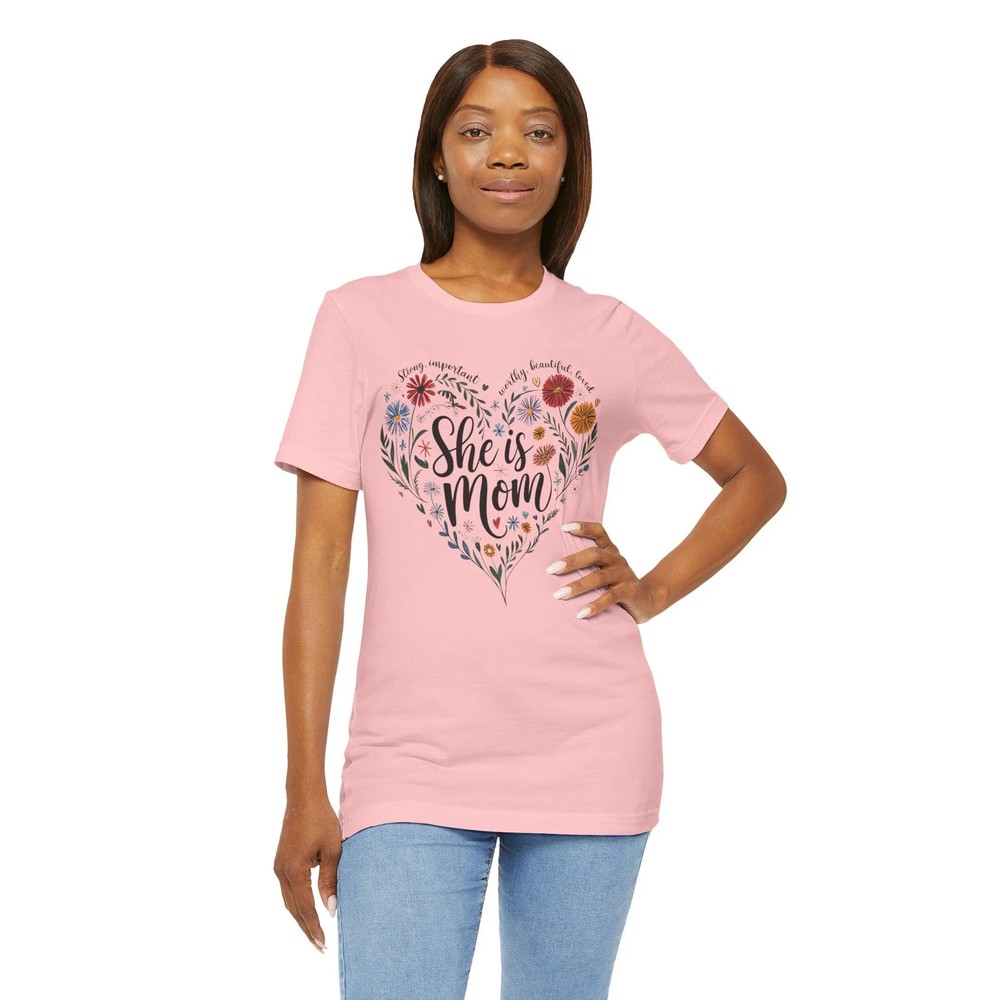 She-Is-Mom-Heart-Floral-Design-Mothers-Day-Tee-Floral-Gift-She-Is-Mom-Heart-Floral-Design-Mothers-Day-Tee-Floral-Gift-5 She Is Mom Heart Floral Design - Mother's Day Tee - Floral Gift 4