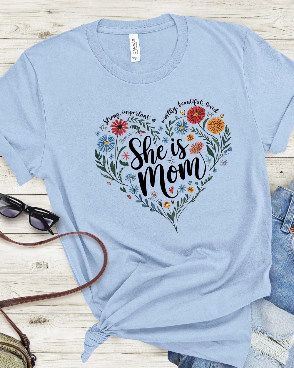 She-Is-Mom-Heart-Floral-Design-Mothers-Day-Tee-Floral-Gift-She-Is-Mom-Heart-Floral-Design-Mothers-Day-Tee-Floral-Gift-7 She Is Mom Heart Floral Design - Mother's Day Tee - Floral Gift 6