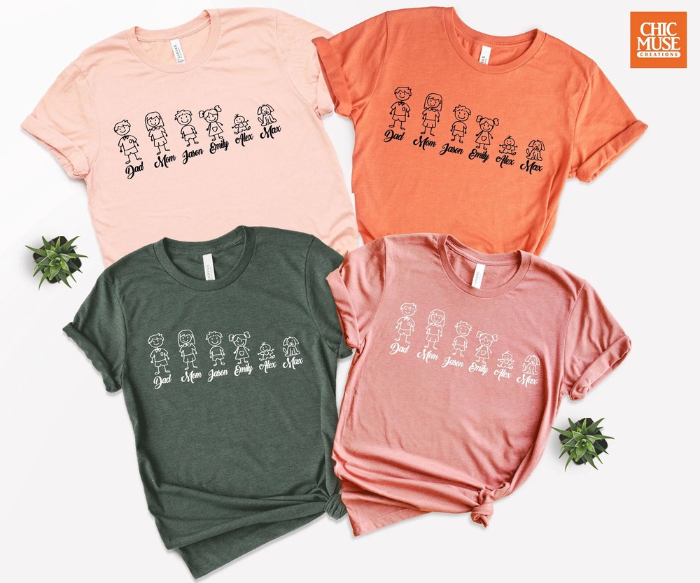 Stick-Figure-Family-Shirt-Custom-Matching-Vacation-Stick-Figure-Family-Shirt-Custom-Matching-Vacation-Tee-6 Stick Figure Family Shirt - Custom Matching Vacation Tee 3