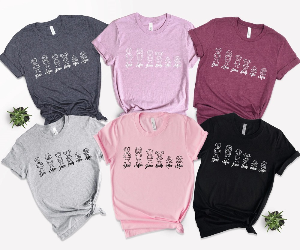 Stick-Figure-Family-Shirt-Custom-Matching-Vacation-Stick-Figure-Family-Shirt-Custom-Matching-Vacation-Tee-7 Stick Figure Family Shirt - Custom Matching Vacation Tee 4