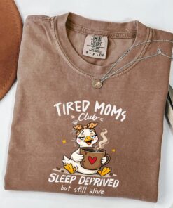 Tired Moms Club Shirt - Sleep Deprived Mom Tee - Coffee Lover Gift 1