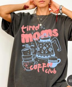 Tired Moms Coffee Club - Retro Espresso Graphic Tee - Comfort Colors