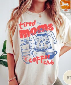 Tired Moms Coffee Club - Retro Espresso Graphic Tee - Comfort Colors 1